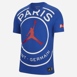 Tricouri Nike Paris Saint-Germain Logo Barbati Albastru Regal Albi Rosii | ZEGB-75326